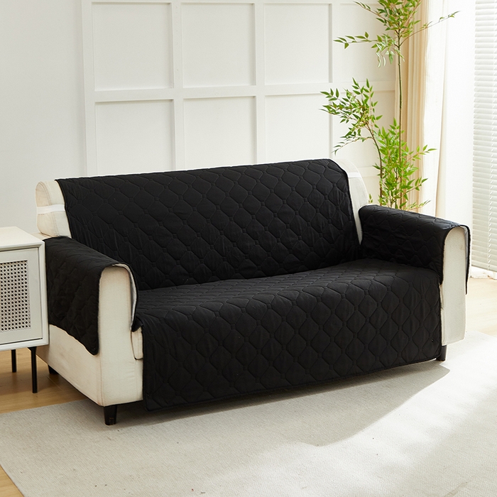 91家纺网 家纺一手货源 找家纺 飞翔家纺 2025新款加棉沙发套沙发垫 黑色