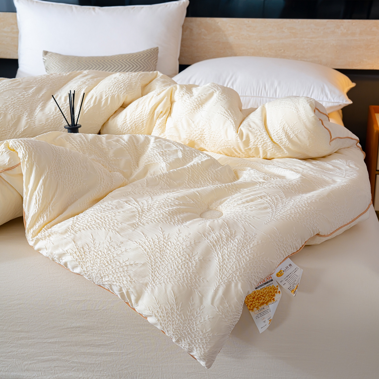 91家纺网 家纺一手货源 找家纺 （总）蓝冰家纺 2025新款亲肤发财树提花大豆被子被芯