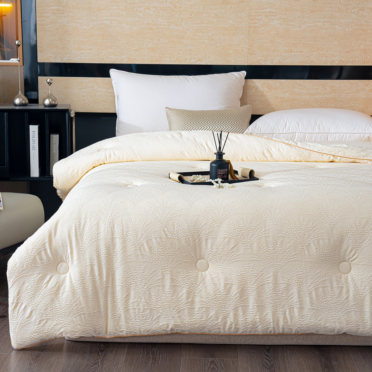 91家纺网 家纺一手货源 找家纺 （总）蓝冰家纺 2025新款亲肤发财树提花大豆被子被芯