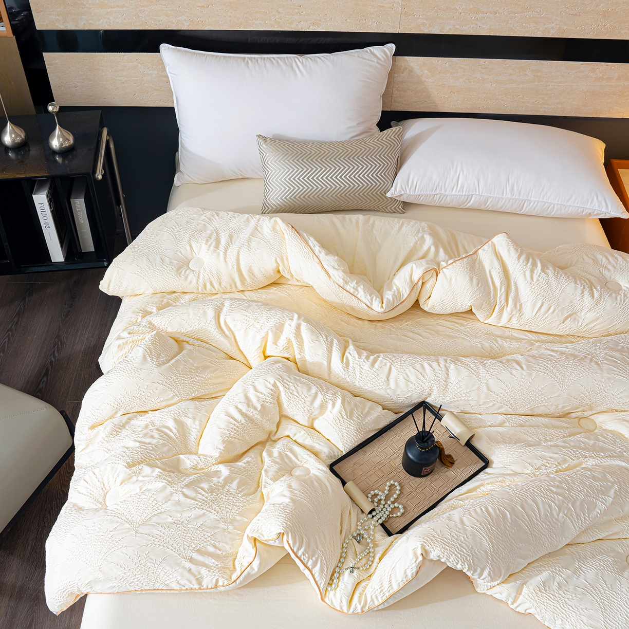 91家纺网 家纺一手货源 找家纺 （总）蓝冰家纺 2025新款亲肤发财树提花大豆被子被芯