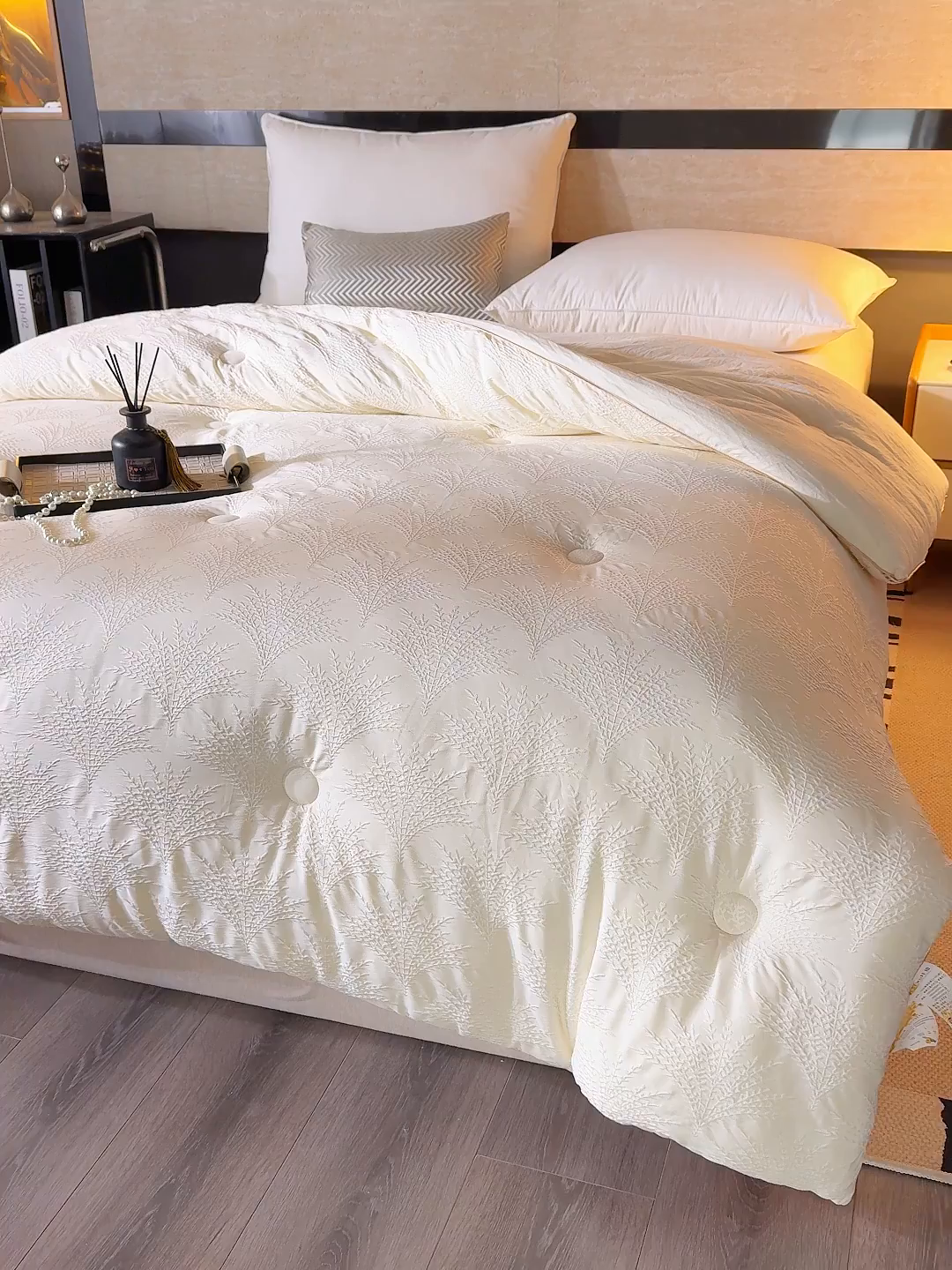 91家纺网 家纺一手货源 找家纺 （总）蓝冰家纺 2025新款亲肤发财树提花大豆被子被芯