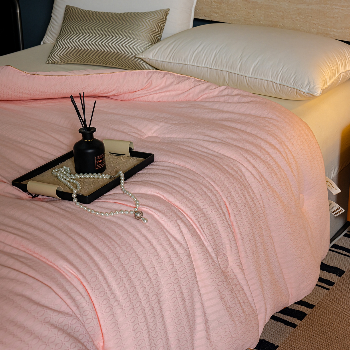 蓝冰家纺 2025新款亲肤发财树提花大豆被子被芯 提花-玉色