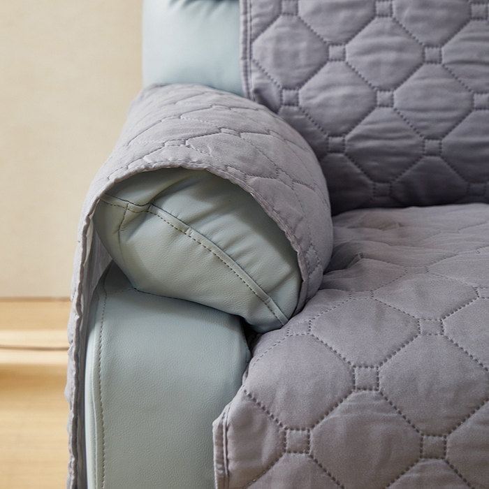 91家纺网 家纺一手货源 找家纺 飞翔家纺 2025新款加棉芝华士沙发垫椅套 灰色