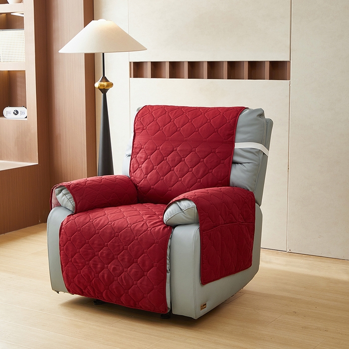 91家纺网 家纺一手货源 找家纺 飞翔家纺 2025新款加棉芝华士沙发垫椅套 酒红