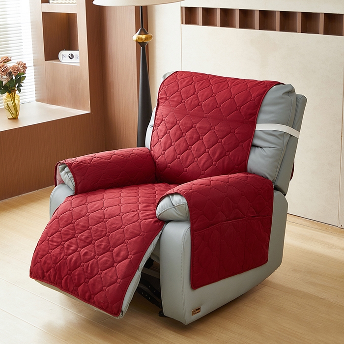 91家纺网 家纺一手货源 找家纺 飞翔家纺 2025新款加棉芝华士沙发垫椅套 酒红