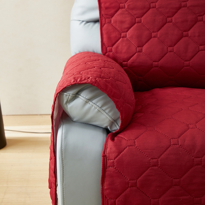 91家纺网 家纺一手货源 找家纺 飞翔家纺 2025新款加棉芝华士沙发垫椅套 酒红