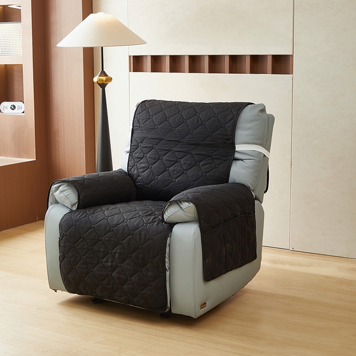 91家纺网 家纺一手货源 找家纺 飞翔家纺 2025新款加棉芝华士沙发垫椅套 黑色