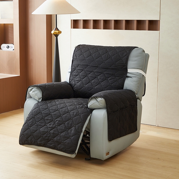 91家纺网 家纺一手货源 找家纺 飞翔家纺 2025新款加棉芝华士沙发垫椅套 黑色