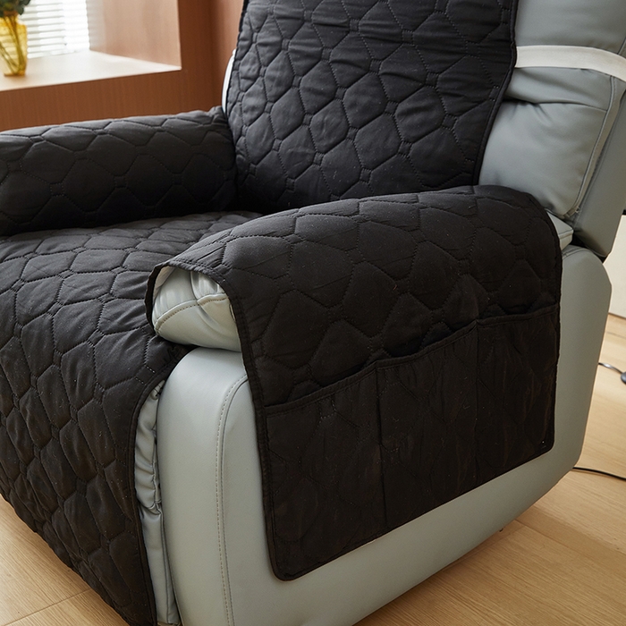 91家纺网 家纺一手货源 找家纺 飞翔家纺 2025新款加棉芝华士沙发垫椅套 黑色