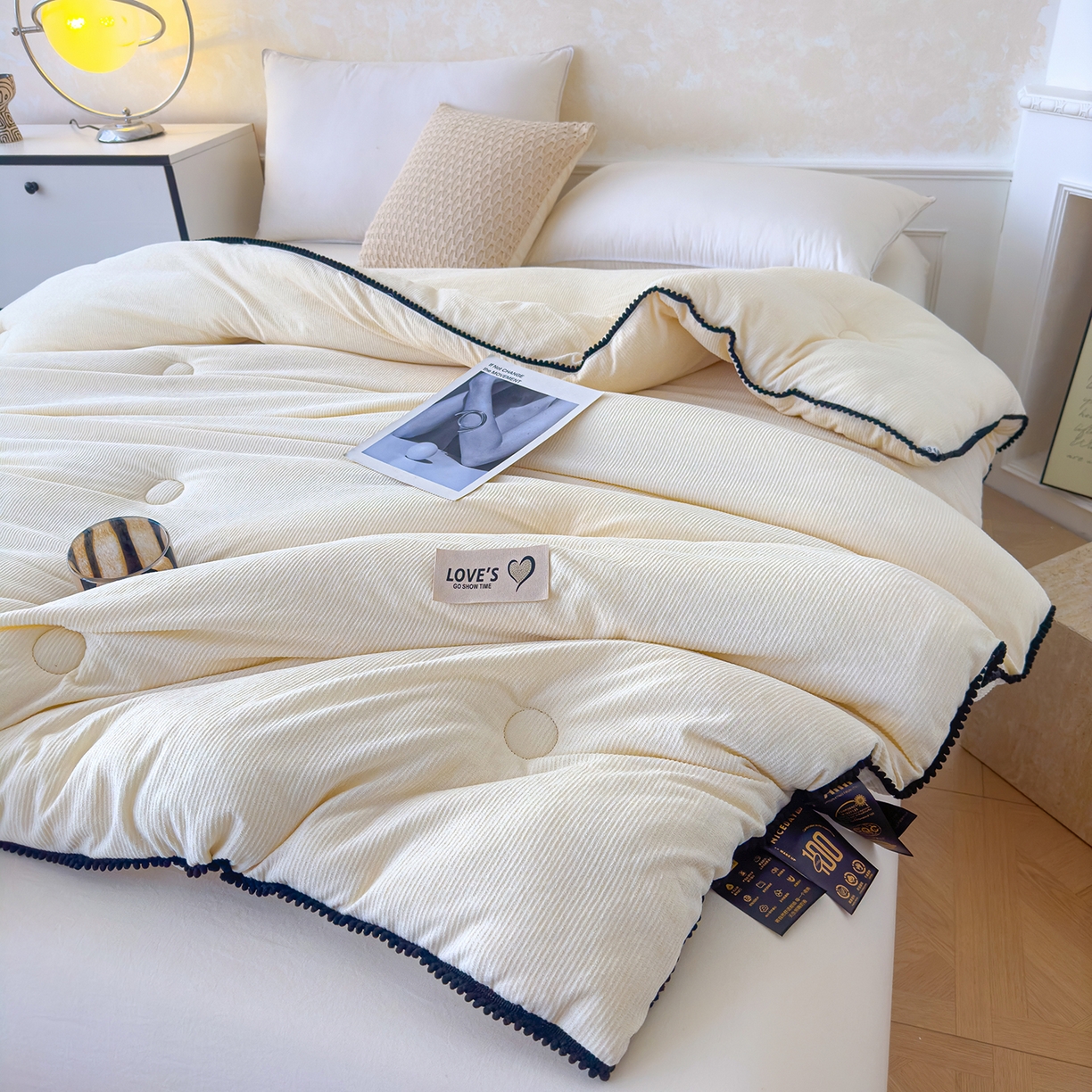 91家纺网 家纺一手货源 找家纺 （总）蓝冰家纺 2025新款保暖雪尼绒大豆被冬被被子被芯