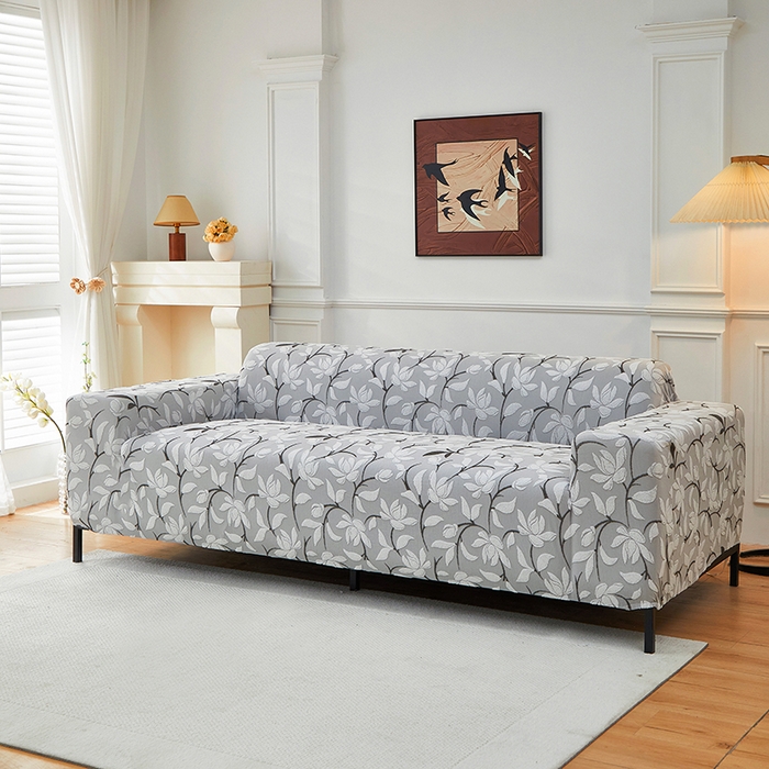 91家纺网 家纺一手货源 找家纺 飞翔家纺 2025新款知秋沙发套 知秋-浅灰