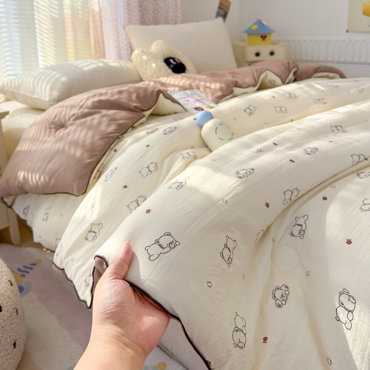 91家纺网 家纺一手货源 找家纺 （总）蓝冰家纺 2025新款亚朵棉印花大豆冬被被子被芯