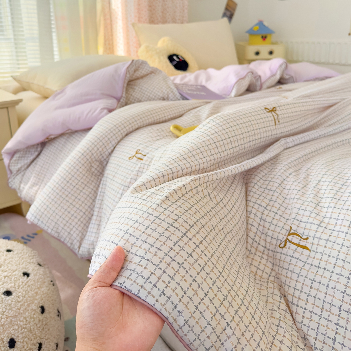 91家纺网 家纺一手货源 找家纺 （总）蓝冰家纺 2025新款亚朵棉印花大豆冬被被子被芯