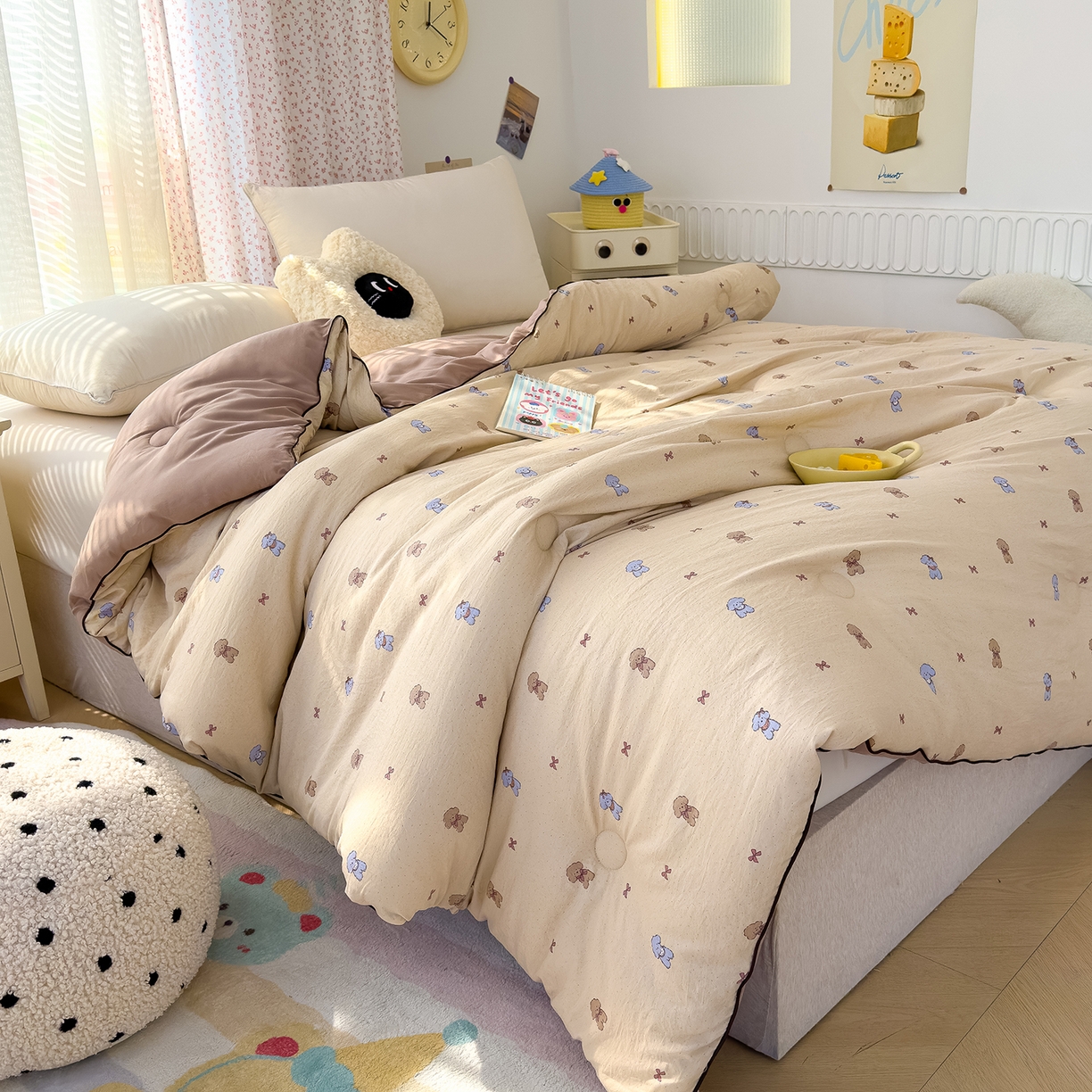 91家纺网 家纺一手货源 找家纺 （总）蓝冰家纺 2025新款亚朵棉印花大豆冬被被子被芯