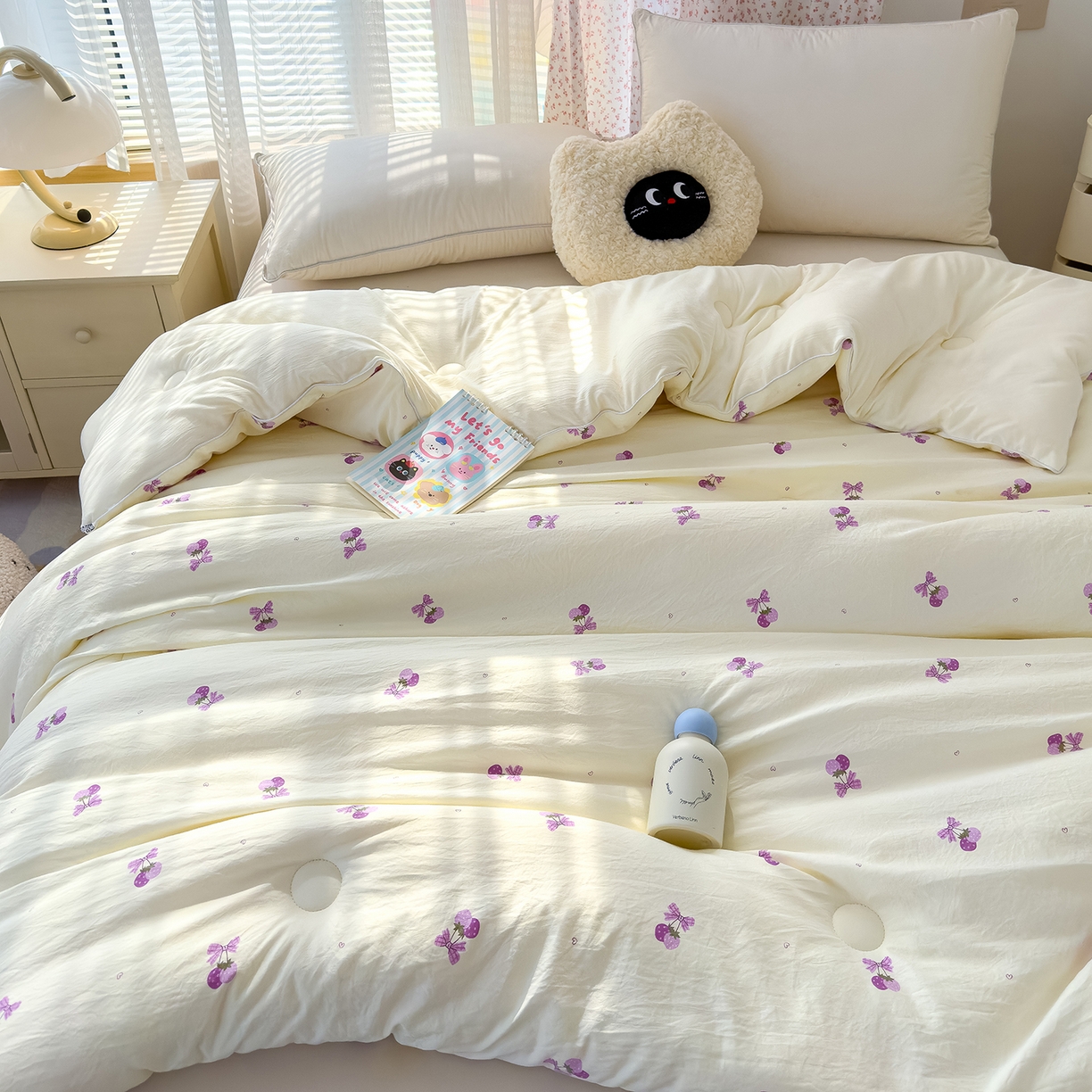 91家纺网 家纺一手货源 找家纺 蓝冰家纺 2025新款亚朵棉印花大豆冬被被子被芯 玫瑰花园