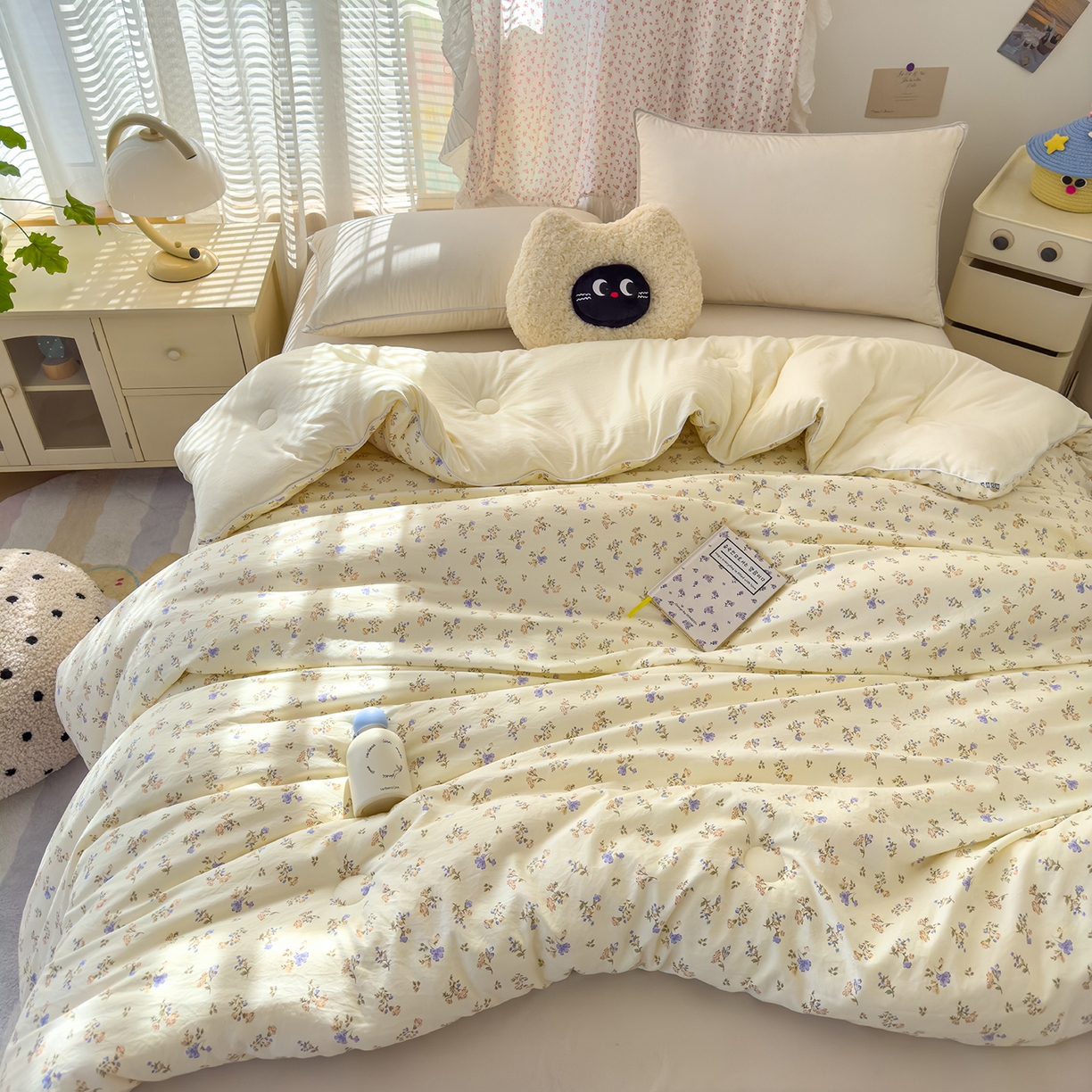 91家纺网 家纺一手货源 找家纺 蓝冰家纺 2025新款亚朵棉印花大豆冬被被子被芯 知春