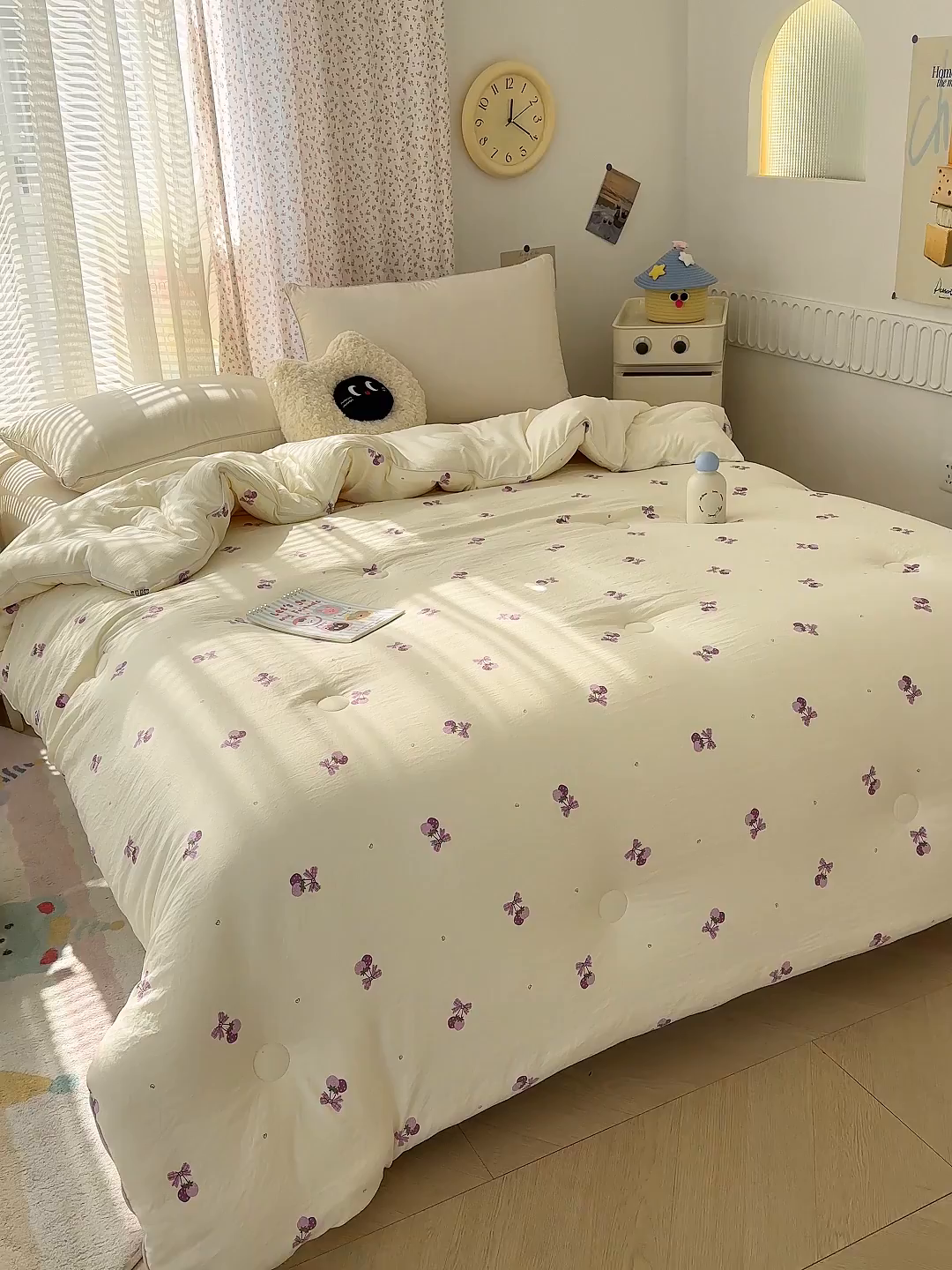 91家纺网 家纺一手货源 找家纺 蓝冰家纺 2025新款亚朵棉印花大豆冬被被子被芯 玫瑰花园