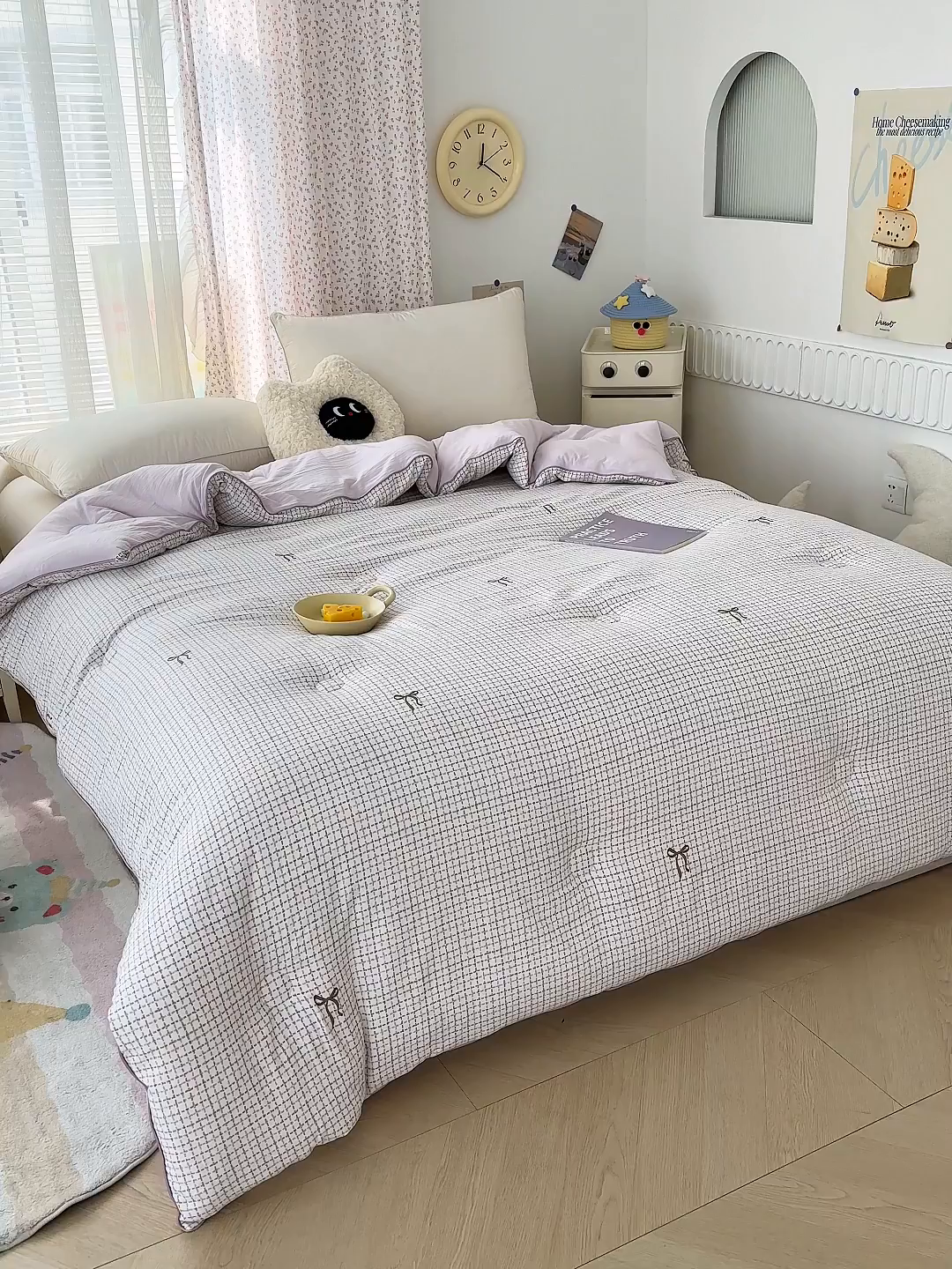 91家纺网 家纺一手货源 找家纺 蓝冰家纺 2025新款亚朵棉印花大豆冬被被子被芯 春日苍蓝