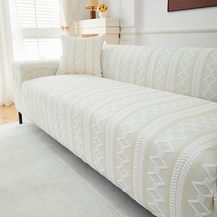 91家纺网 家纺一手货源 找家纺 飞翔家纺 2025新款棕菱沙发套沙发垫 棕菱-米色