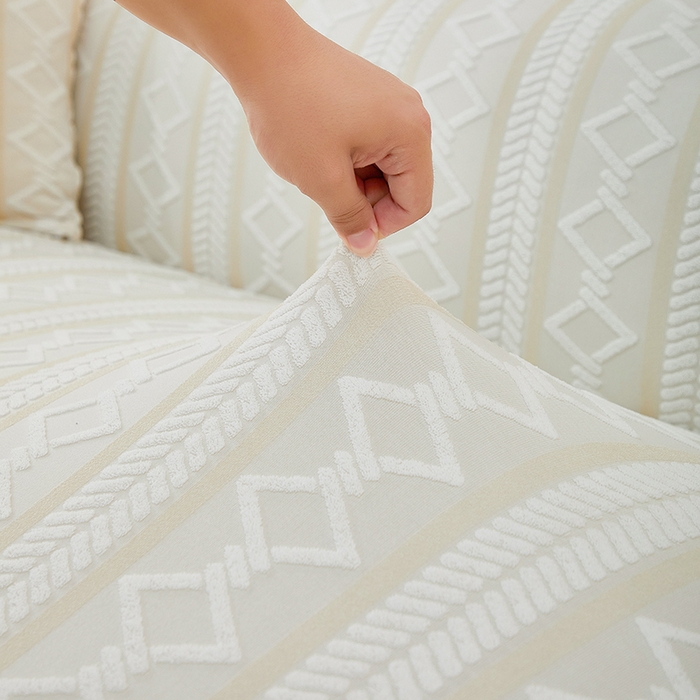 91家纺网 家纺一手货源 找家纺 飞翔家纺 2025新款棕菱沙发套沙发垫 棕菱-米色