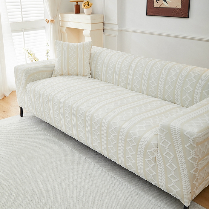 91家纺网 家纺一手货源 找家纺 飞翔家纺 2025新款棕菱沙发套沙发垫 棕菱-米色