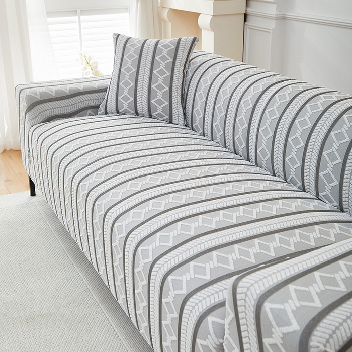 91家纺网 家纺一手货源 找家纺 飞翔家纺 2025新款棕菱沙发套沙发垫 棕菱-浅灰