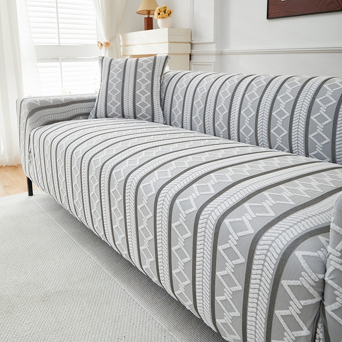 91家纺网 家纺一手货源 找家纺 飞翔家纺 2025新款棕菱沙发套沙发垫 棕菱-浅灰