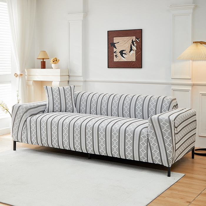 91家纺网 家纺一手货源 找家纺 飞翔家纺 2025新款棕菱沙发套沙发垫 棕菱-浅灰