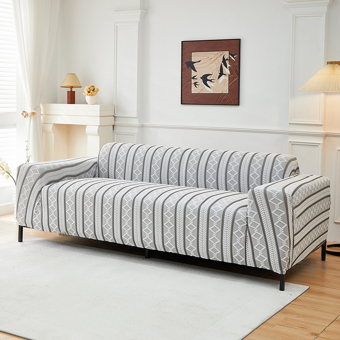 91家纺网 家纺一手货源 找家纺 飞翔家纺 2025新款棕菱沙发套沙发垫 棕菱-浅灰