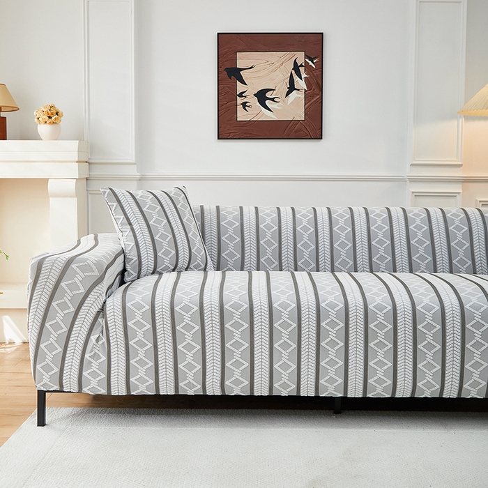 91家纺网 家纺一手货源 找家纺 飞翔家纺 2025新款棕菱沙发套沙发垫 棕菱-浅灰