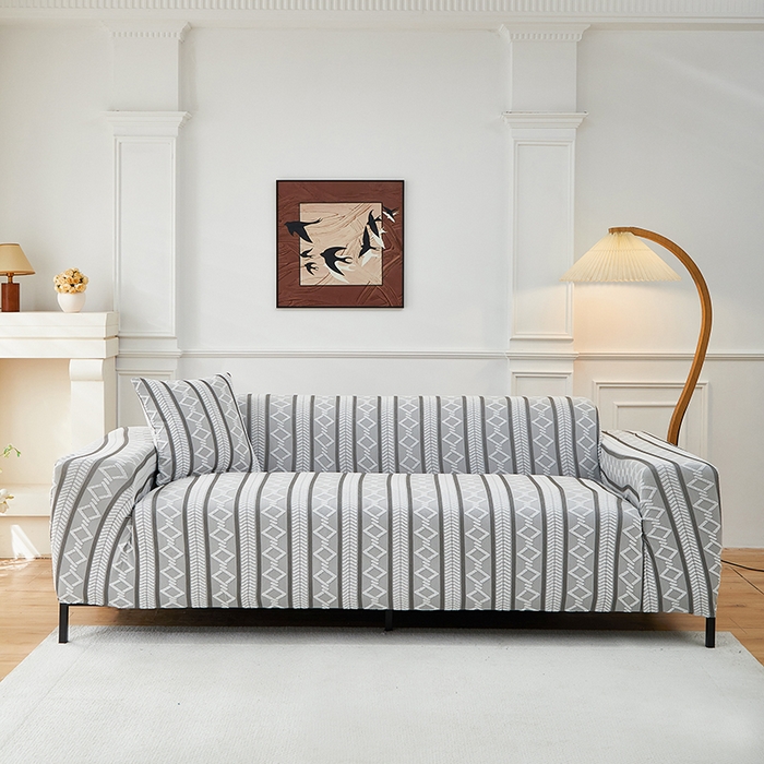 91家纺网 家纺一手货源 找家纺 飞翔家纺 2025新款棕菱沙发套沙发垫 棕菱-浅灰