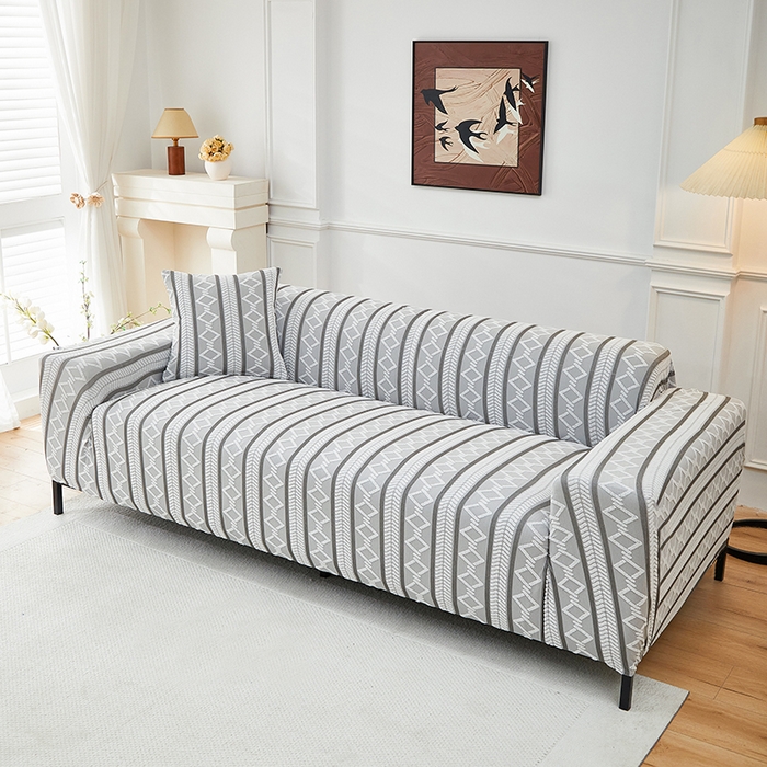 91家纺网 家纺一手货源 找家纺 飞翔家纺 2025新款棕菱沙发套沙发垫 棕菱-浅灰