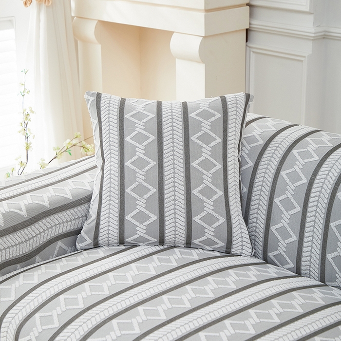 91家纺网 家纺一手货源 找家纺 飞翔家纺 2025新款棕菱沙发套沙发垫 棕菱-浅灰