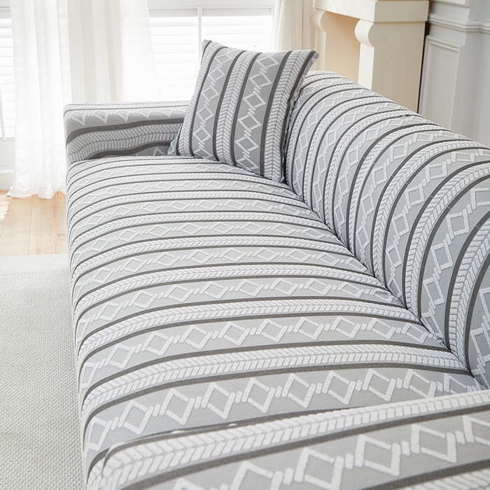 91家纺网 家纺一手货源 找家纺 飞翔家纺 2025新款棕菱沙发套沙发垫 棕菱-浅灰