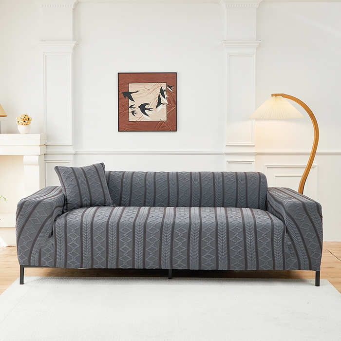 91家纺网 家纺一手货源 找家纺 飞翔家纺 2025新款棕菱沙发套沙发垫 棕菱-深灰