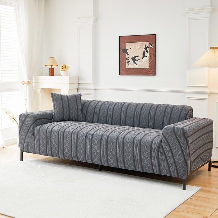 91家纺网 家纺一手货源 找家纺 飞翔家纺 2025新款棕菱沙发套沙发垫 棕菱-深灰