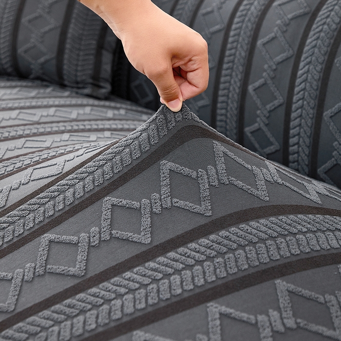 91家纺网 家纺一手货源 找家纺 飞翔家纺 2025新款棕菱沙发套沙发垫 棕菱-深灰