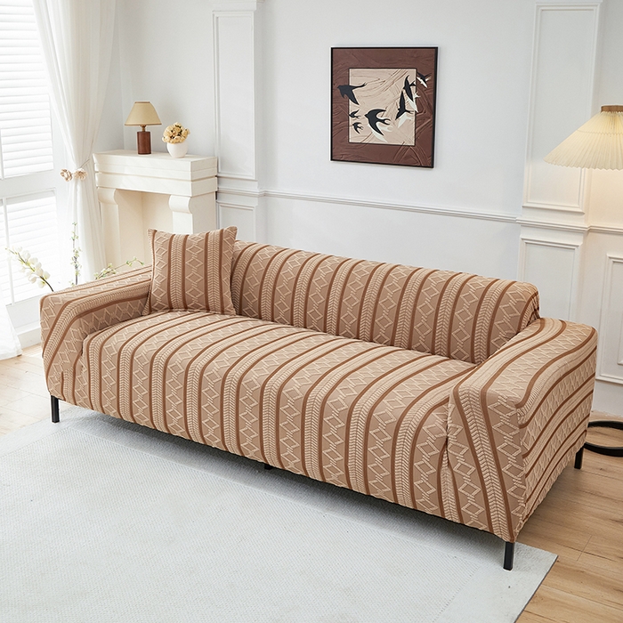 91家纺网 家纺一手货源 找家纺 飞翔家纺 2025新款棕菱沙发套沙发垫 棕菱-驼色