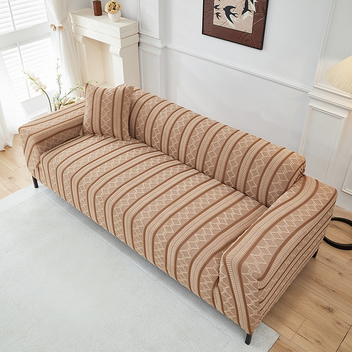 91家纺网 家纺一手货源 找家纺 飞翔家纺 2025新款棕菱沙发套沙发垫 棕菱-驼色