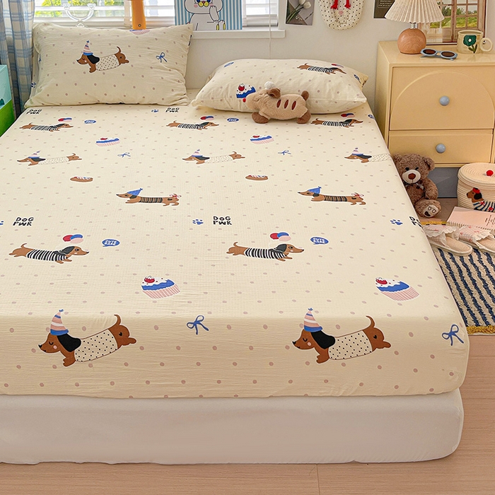 91家纺网 家纺一手货源 找家纺 （总）维娜斯家纺 2025新款A类水洗棉双层纱床笠单件