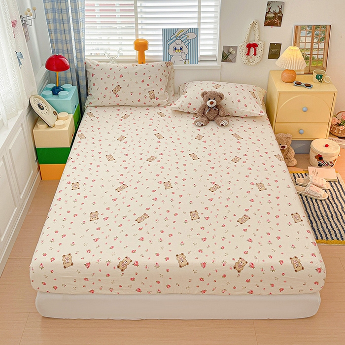 91家纺网 家纺一手货源 找家纺 （总）维娜斯家纺 2025新款A类水洗棉双层纱床笠单件