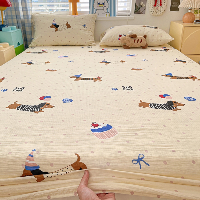 91家纺网 家纺一手货源 找家纺 （总）维娜斯家纺 2025新款A类水洗棉双层纱床笠单件