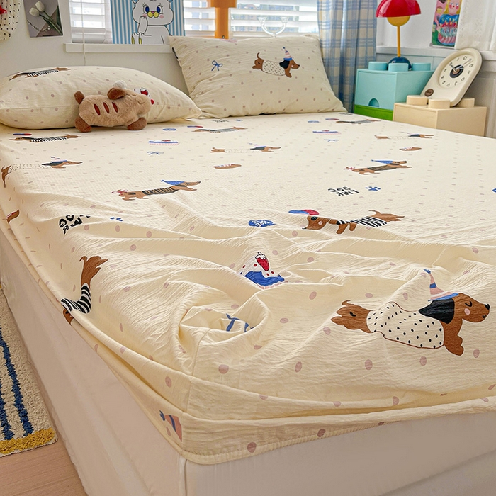 91家纺网 家纺一手货源 找家纺 （总）维娜斯家纺 2025新款A类水洗棉双层纱床笠单件