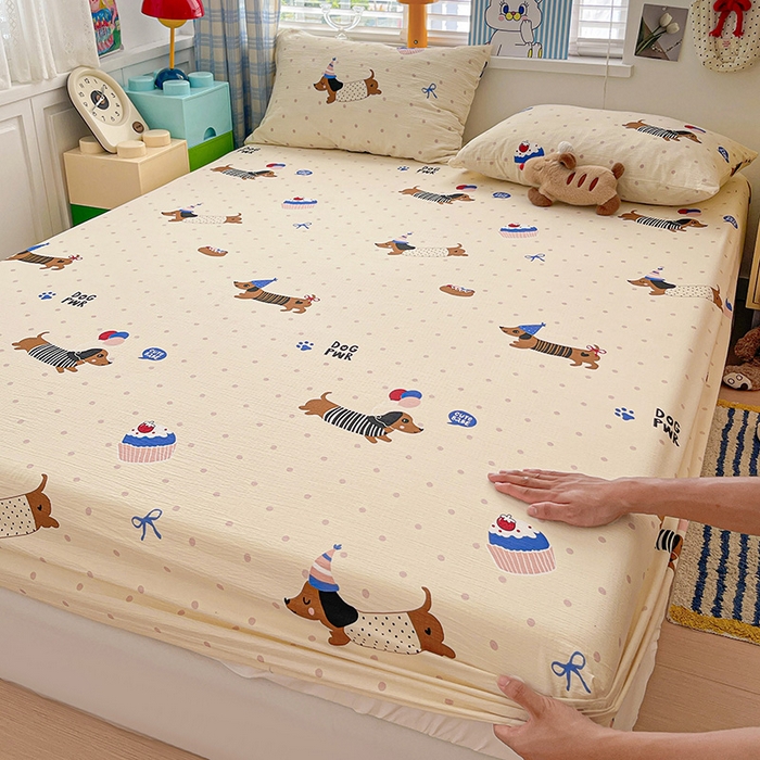 91家纺网 家纺一手货源 找家纺 （总）维娜斯家纺 2025新款A类水洗棉双层纱床笠单件