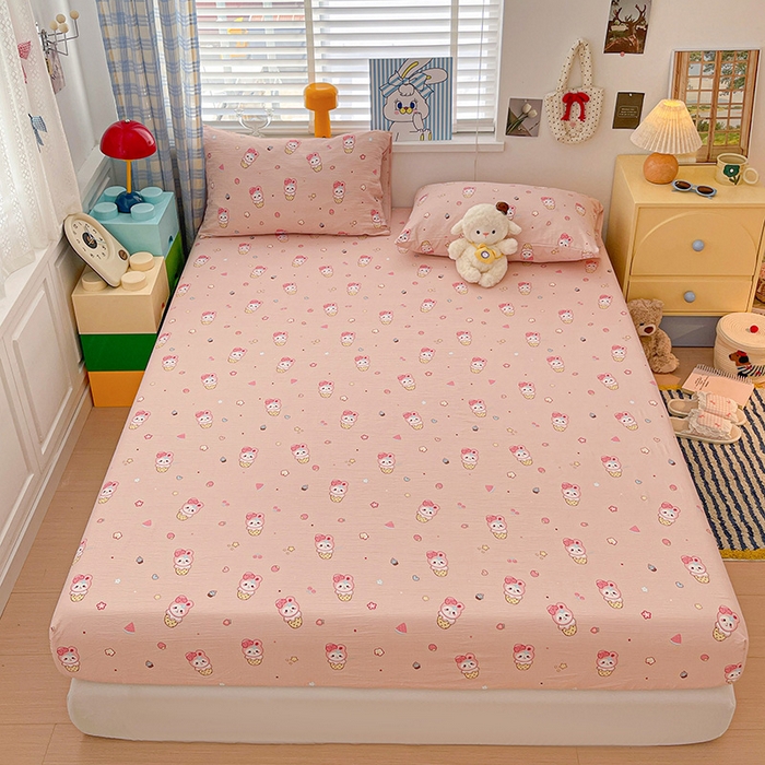 91家纺网 家纺一手货源 找家纺 （总）维娜斯家纺 2025新款A类水洗棉双层纱床笠单件