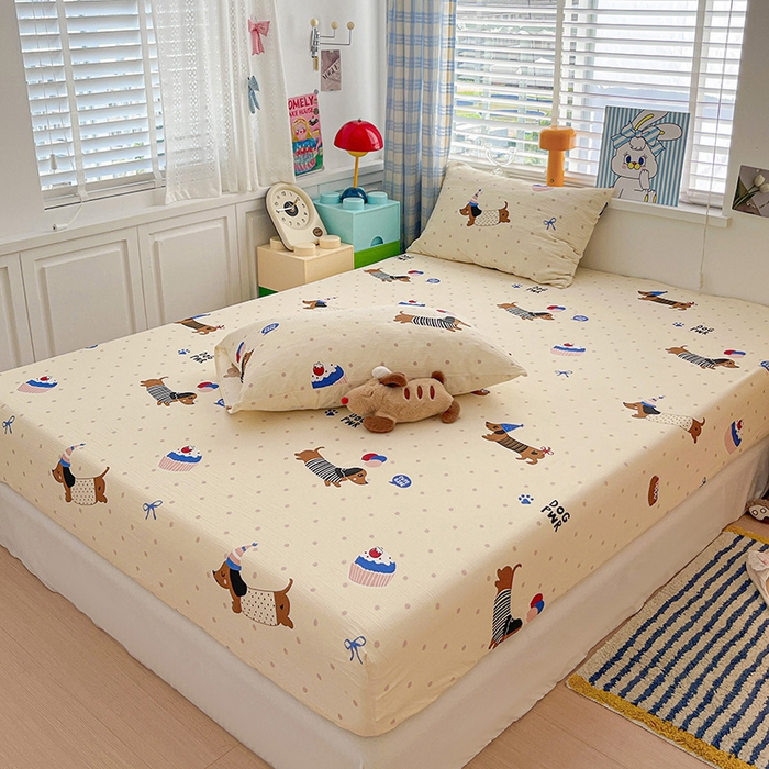 91家纺网 家纺一手货源 找家纺 （总）维娜斯家纺 2025新款A类水洗棉双层纱床笠单件