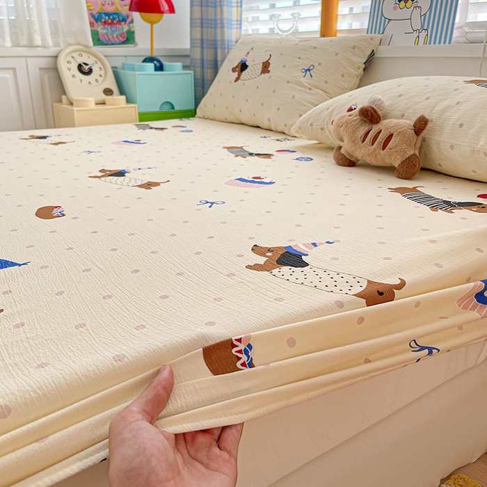 91家纺网 家纺一手货源 找家纺 （总）维娜斯家纺 2025新款A类水洗棉双层纱床笠单件