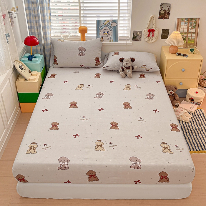 91家纺网 家纺一手货源 找家纺 （总）维娜斯家纺 2025新款A类水洗棉双层纱床笠单件