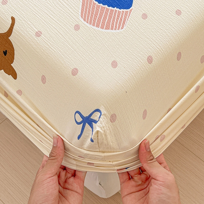 91家纺网 家纺一手货源 找家纺 维娜斯家纺 2025新款A类水洗棉双层纱床笠单件 欢度节日