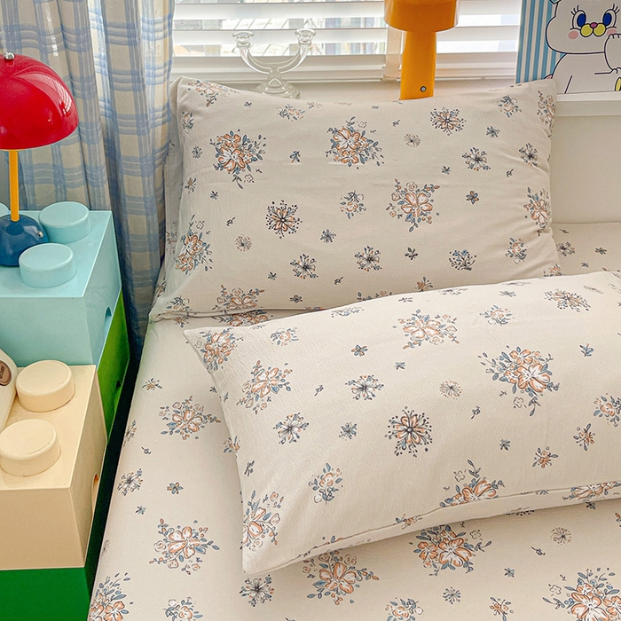 91家纺网 家纺一手货源 找家纺 维娜斯家纺 2025新款A类水洗棉双层纱床笠单件 悠然南山